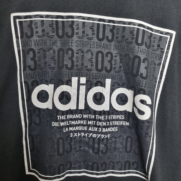 Adidas T Shirt Mens Large Black White Logo Short Sleeve Jersey - Picture 4 of 8